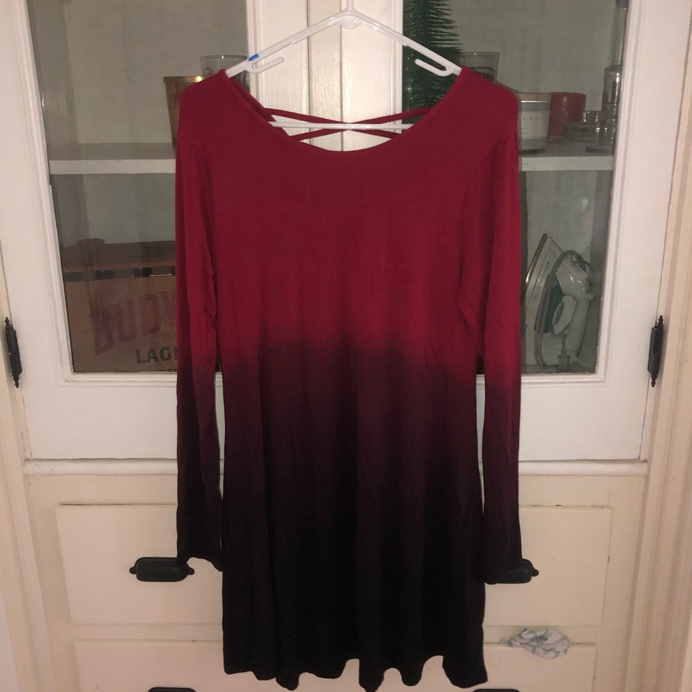 Dark Red Ombré Dress from Francescas